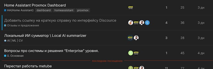 Discourse - главная страница