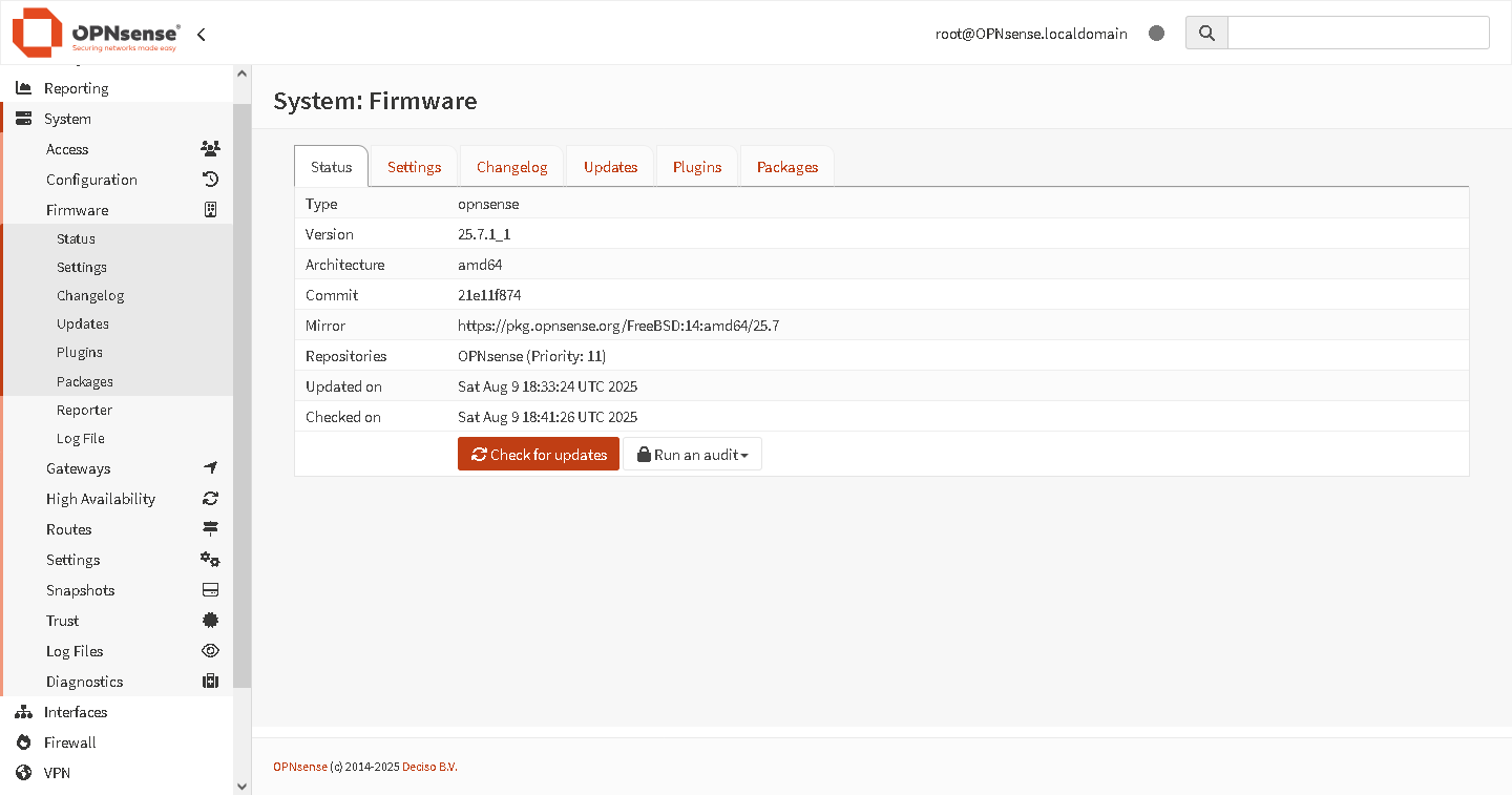 Screenshot 2025-08-09 at 20-42-03 Firmware System OPNsense.localdomain
